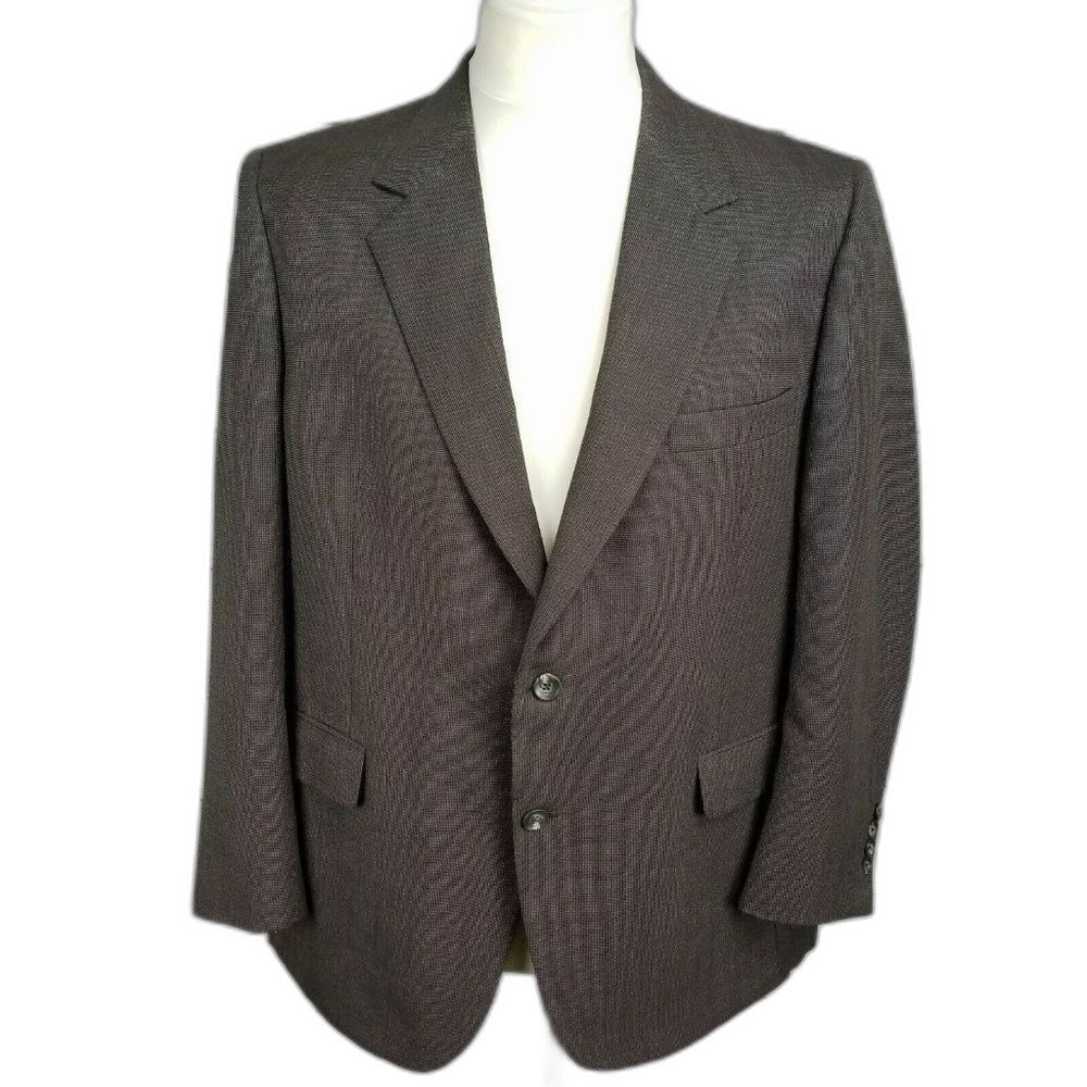 Vintage Kingsridge Blazer Sport Coat Suit Jacket two button Brown Mens 42 USA